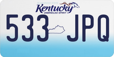 KY license plate 533JPQ
