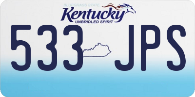 KY license plate 533JPS