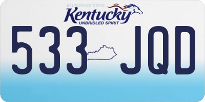KY license plate 533JQD