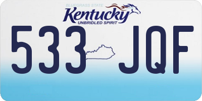 KY license plate 533JQF