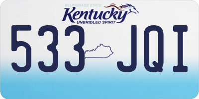 KY license plate 533JQI