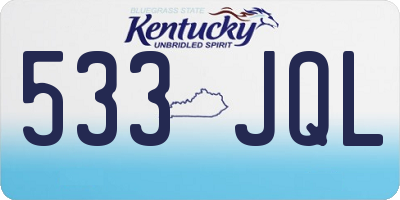 KY license plate 533JQL