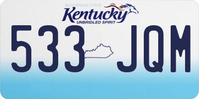 KY license plate 533JQM