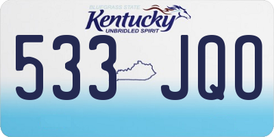 KY license plate 533JQO