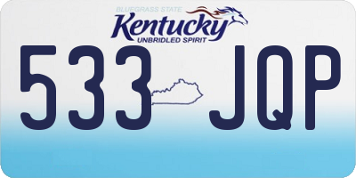 KY license plate 533JQP