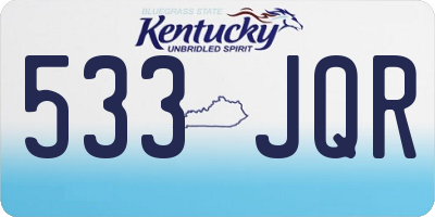 KY license plate 533JQR
