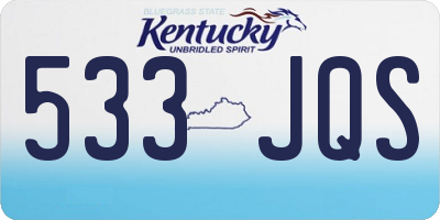 KY license plate 533JQS