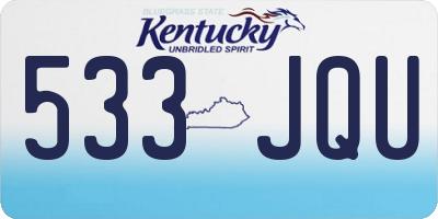 KY license plate 533JQU