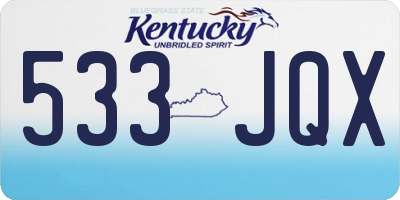 KY license plate 533JQX