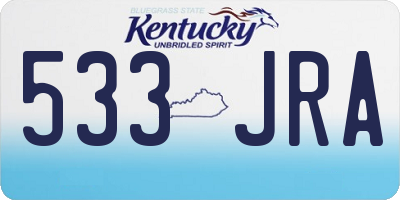 KY license plate 533JRA