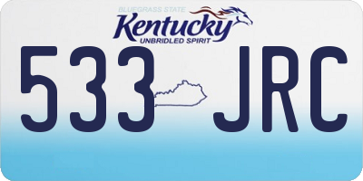 KY license plate 533JRC