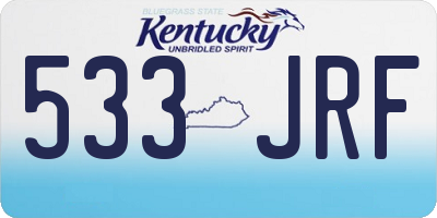 KY license plate 533JRF