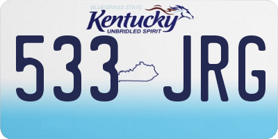 KY license plate 533JRG