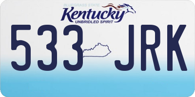 KY license plate 533JRK
