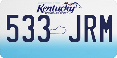 KY license plate 533JRM