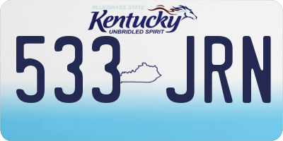 KY license plate 533JRN