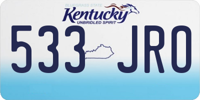 KY license plate 533JRO