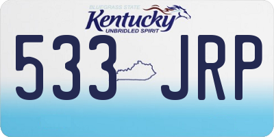 KY license plate 533JRP