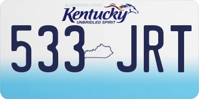 KY license plate 533JRT
