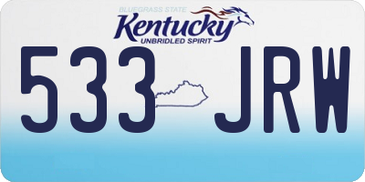 KY license plate 533JRW