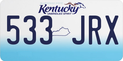 KY license plate 533JRX