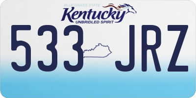 KY license plate 533JRZ