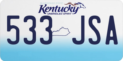 KY license plate 533JSA