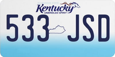 KY license plate 533JSD