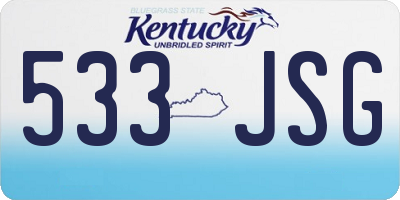 KY license plate 533JSG