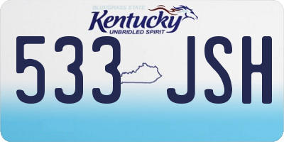 KY license plate 533JSH