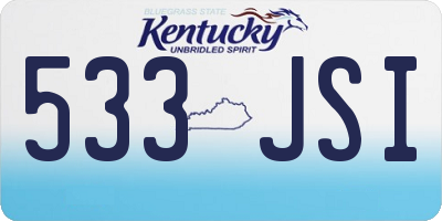 KY license plate 533JSI