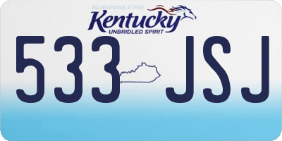 KY license plate 533JSJ