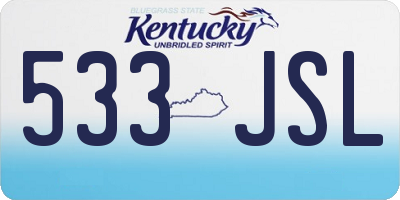 KY license plate 533JSL