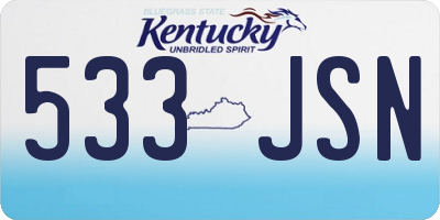 KY license plate 533JSN