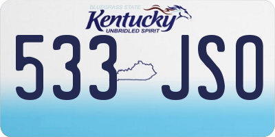 KY license plate 533JSO