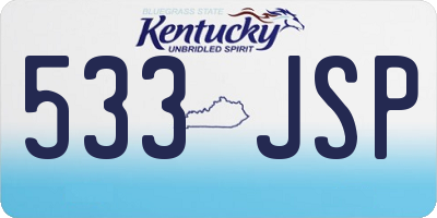 KY license plate 533JSP