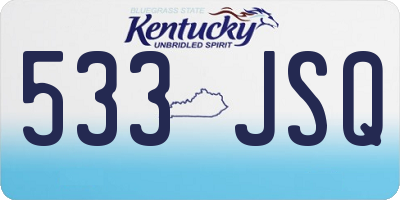 KY license plate 533JSQ