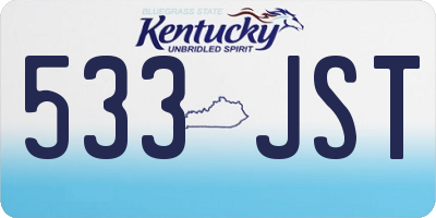 KY license plate 533JST