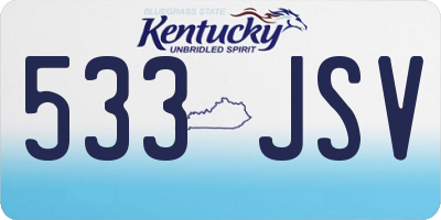 KY license plate 533JSV