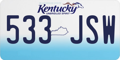 KY license plate 533JSW
