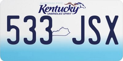 KY license plate 533JSX