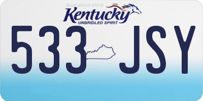 KY license plate 533JSY