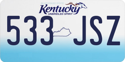 KY license plate 533JSZ
