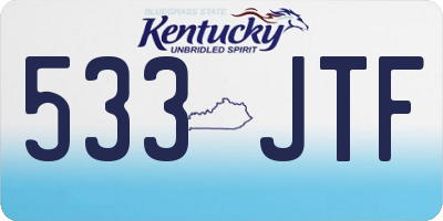 KY license plate 533JTF