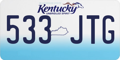 KY license plate 533JTG