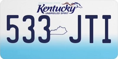KY license plate 533JTI