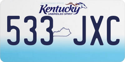 KY license plate 533JXC