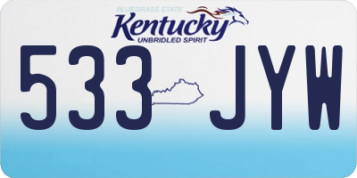 KY license plate 533JYW