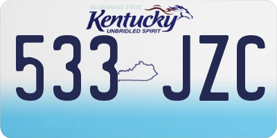 KY license plate 533JZC
