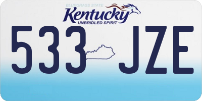 KY license plate 533JZE